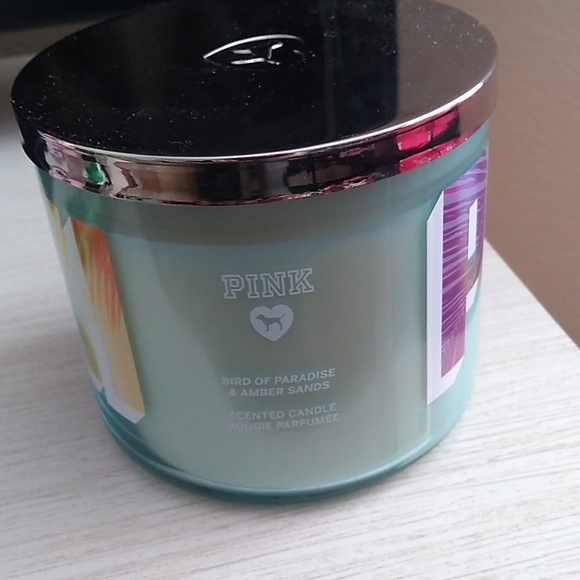 PINK VS htf Pink, Yeah large 3-wick candle NWT - Picture 7 of 7